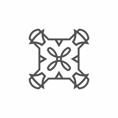 Flat design letter X linear logo template