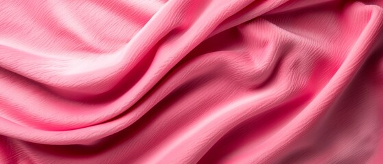 Obraz premium A tight shot of a pink fabric, sporting a soft, undulating, pleated design prominently in frame