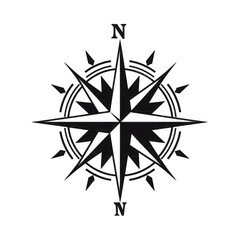 Obraz premium compass rose with north, south, east and west indicated