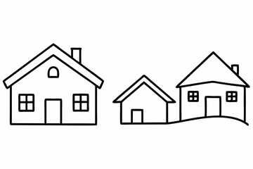 Hand-drawn Cozy Houses Design