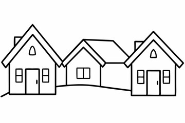 Hand-drawn Cozy Houses Design