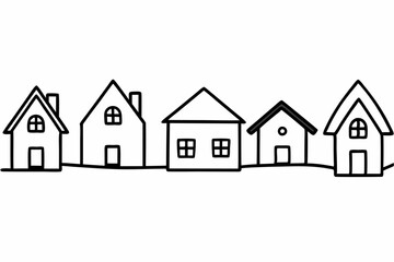 Hand-drawn Cozy Houses Design