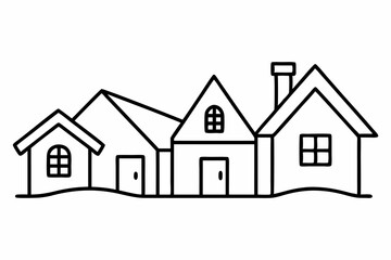 Hand-drawn Cozy Houses Design