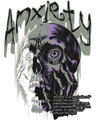 Obraz premium 99 Anxiety - Aesthetic Streetwear Transparent Graphic T-Shirt Design