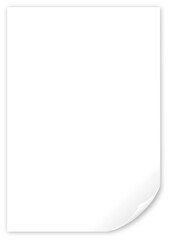 White Paper with Bottom Right Corner Curl（右下がカールした白紙）