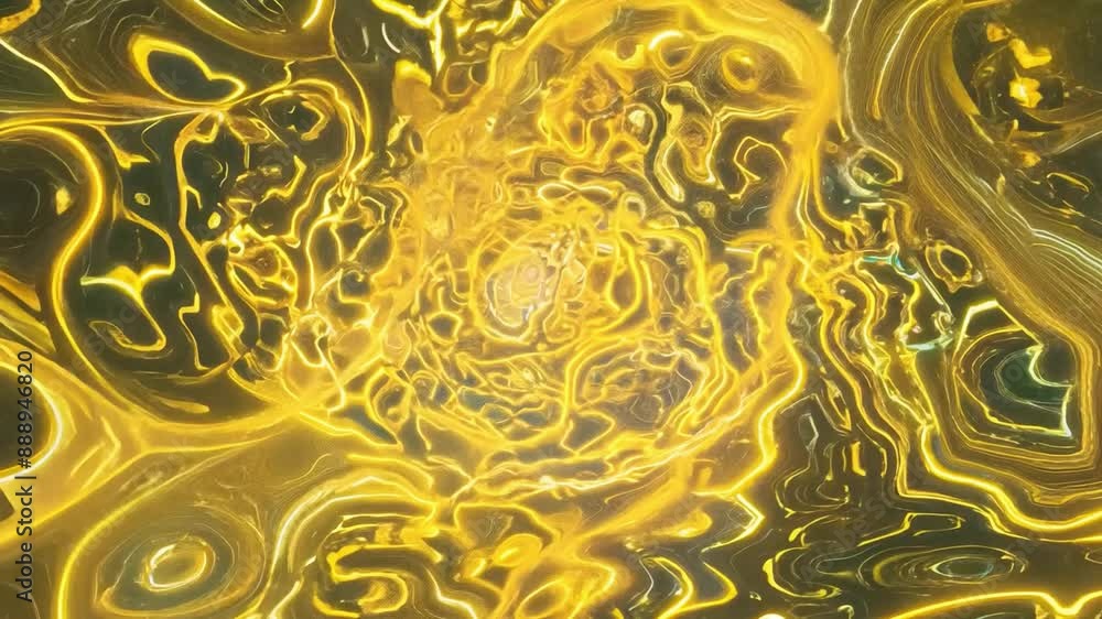 Poster This swirling, abstract pattern in shades of gold with glowing lines and shapes.