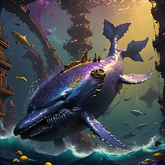 심해 속 판타지 고래