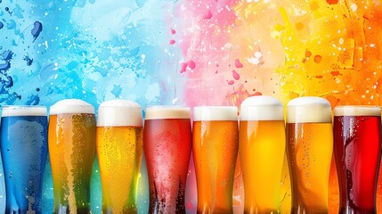 Beer festival wristbands in vibrant colors, blank area above for festival marketing materials