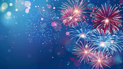 Fototapeta premium Firework new year banner background