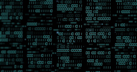 Image of binary coding and data processing