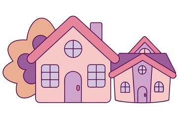 Hand-drawn Cozy Houses Color Design