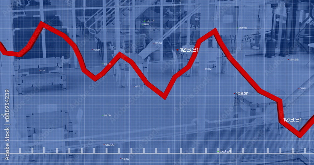 Poster image of financial data processing over empty office