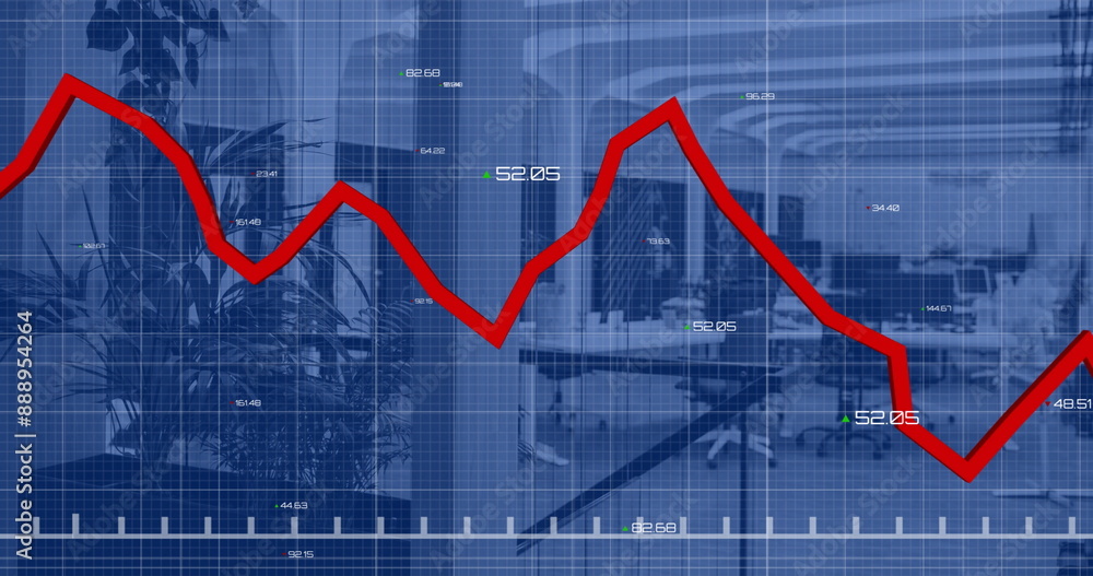 Poster image of financial data processing over empty office