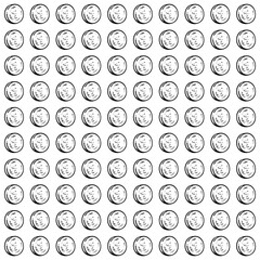 Background with irregular, chaotic dots, points, circle. Random halftone. Pointillism style. Black and white colour. Vector illustration COINS	