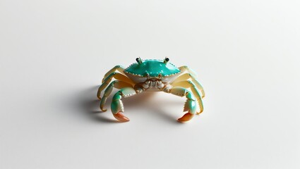 Real photo of new born crab on plain white background