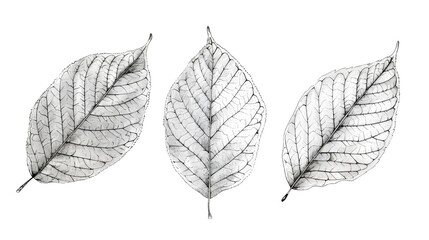 Fototapeta premium A stunning collection of leaves on a transparent background, showcasing vibrant colors and intricate textures.