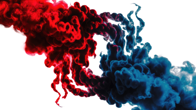  realistic isolated Red and Blue Smoke effect for decoration and covering on the transparent background