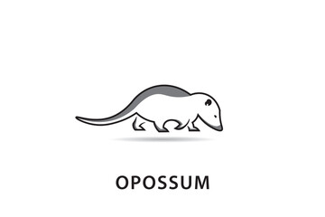 Minimalist opossum logo design, opossum silhouette logo vector, opossum icon design.