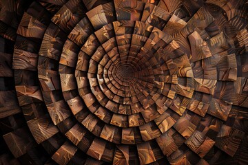 Infinite fractal wood background Generative Ai