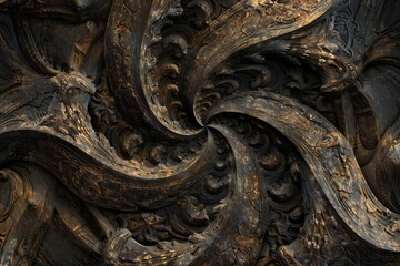 Fototapeta premium Infinite fractal wood background Generative Ai