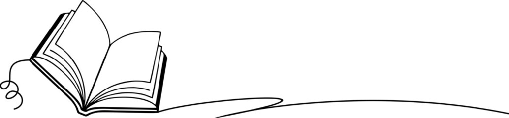 Simple open book illustration Lineart Vector