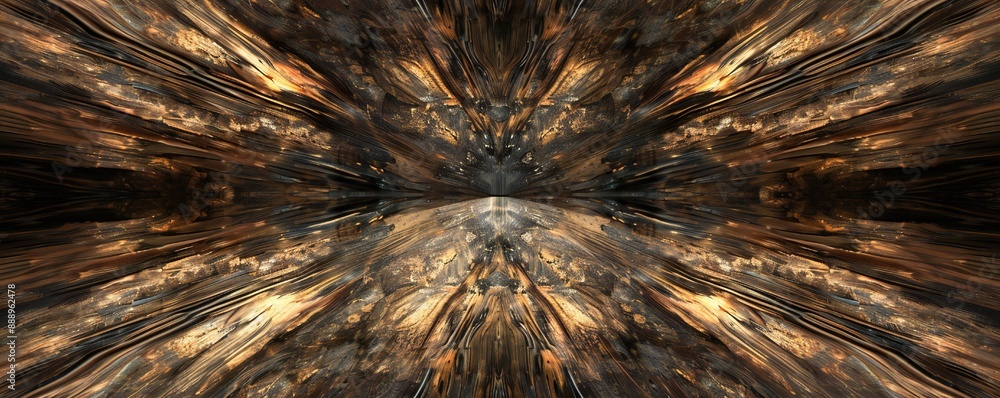 Wall mural infinite fractal wood background generative ai