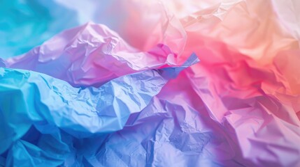 Obraz premium Crumpled tissue paper with selective focus and space for text