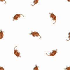 Seamless pattern with armadillos. Western. Design for fabric, textiles, wallpaper, packaging. 