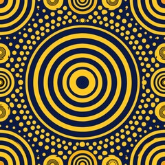 seamless pattern of concentric rings of dotted circles, creating a target-like design, Generative AI