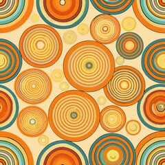 Fototapeta premium seamless pattern of concentric circles of varying sizes and dotted densities, Generative AI
