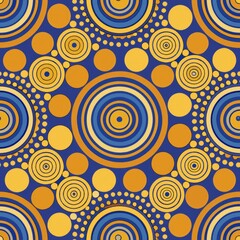 Fototapeta premium seamless pattern of concentric circles of varying sizes and dotted densities, Generative AI
