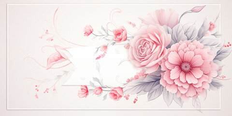 Mother's Day card. International Women's Day. Bouquet of flowers background. Happy birthday greetings. Wedding invitation. Valentine's day.