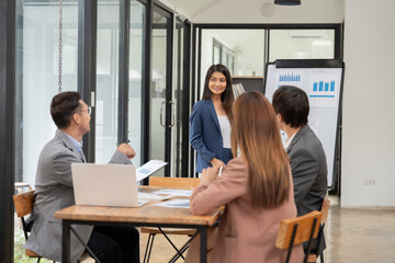Asia business meeting   consultations of business people in the company's meeting room. 