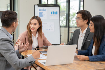 Asia business meeting   consultations of business people in the company's meeting room. 
