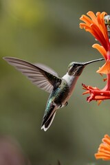 Fototapeta premium hummingbird feeding on a flower