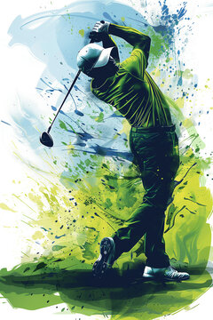 A golf illustration for a golf poster