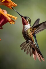 Fototapeta premium hummingbird feeding on a flower