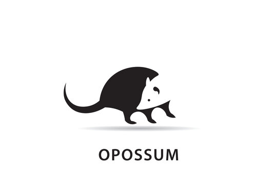 Minimalist opossum logo design, opossum silhouette logo vector, opossum icon design.