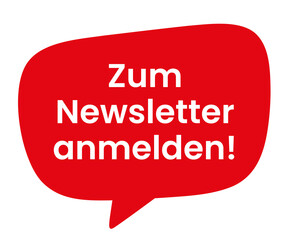 roter CTA Button Newsletter anmelden Sprechblase Bubble