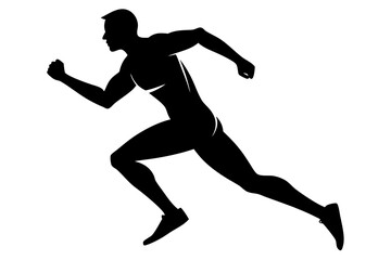 A man running silhouette vector illustration