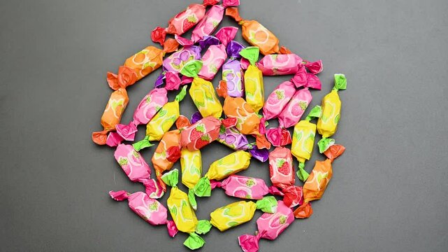 fruit candies in wrapper