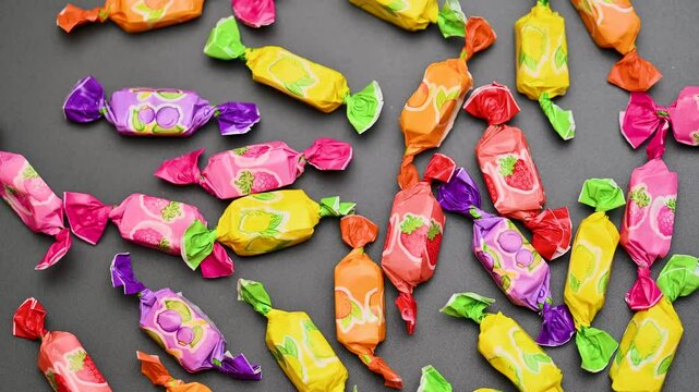 fruit candies in wrapper
