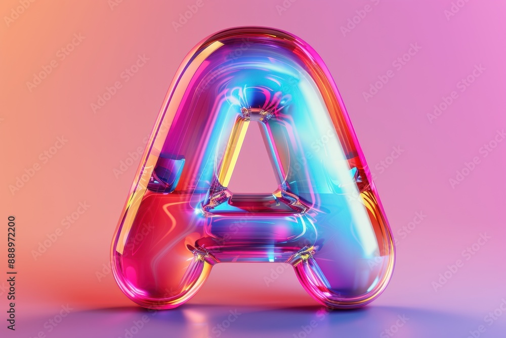 Fototapete a vibrant 3d icon of the letter a crafted with a glossy finish and smooth edges ideal for app icons 