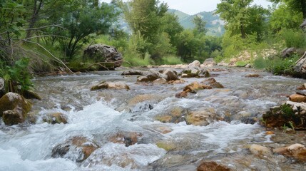 Embarrass River with rocks and water