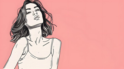 Office Women: Attractive Body Sketch Illustration