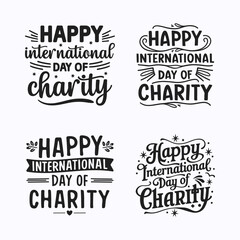 International Day of Charity Typography T-shirt, Banner, Label Illustration, International Charity Day