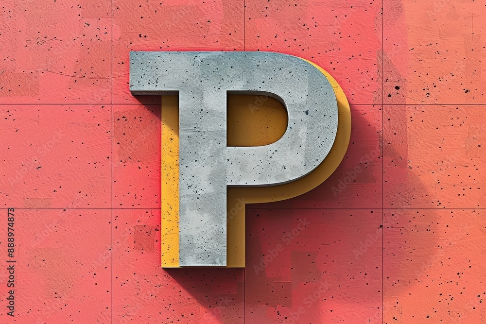 Fototapete a minimalist illustration of the letter p with clean lines and a simple yet elegant design perfect f