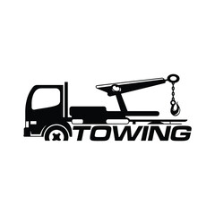 Illustration vector graphic of towing truck service logo