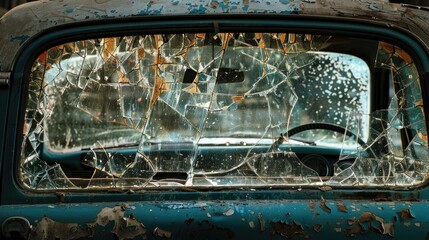 Rear car window vandalism Horizontal