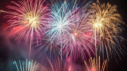 Obraz premium Display of Fireworks for New Year